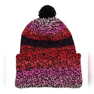 Valentine's Cozy Handmade Knit Beanie Winter Hat Women's Red Pink Black